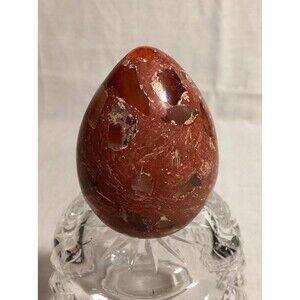 Mexican Fire Opal Egg Solid Stone Easter Egg Decor Paperweight Polished